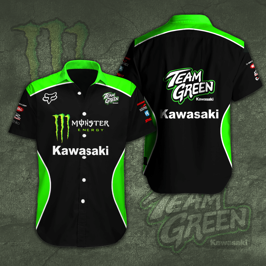 Monster Energy Kawasaki Short Sleeve Dress Shirt – Hoatt627