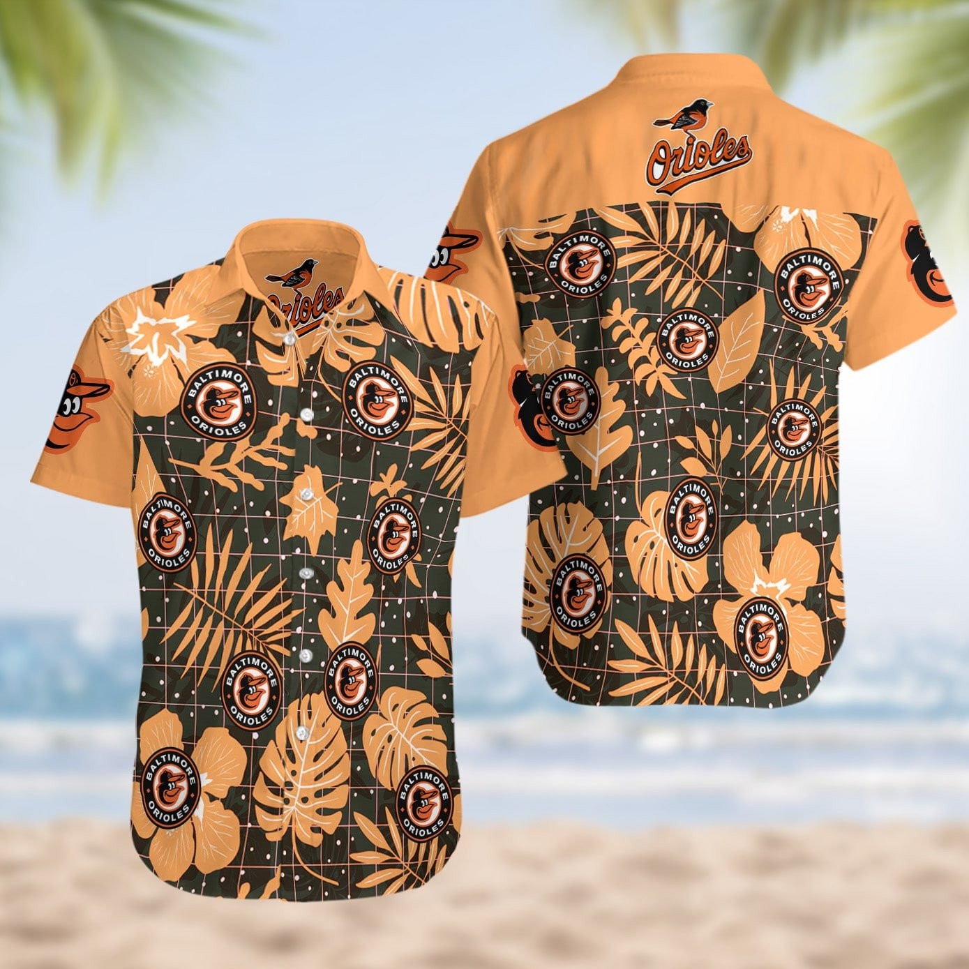 Baltimore Orioles All Over Print Summer Short Sleeve Hawaii Beach Ha76897