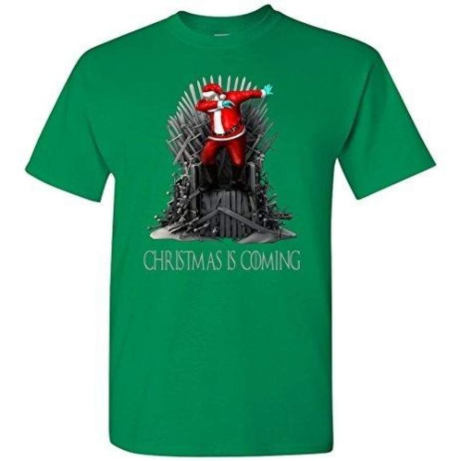 Christmas Is Coming Santa Dabbing T-Shirt Men’S Fashion O-Neck Short Sleeved T Shirts Summer Funny Loose Tee Shirt For Men