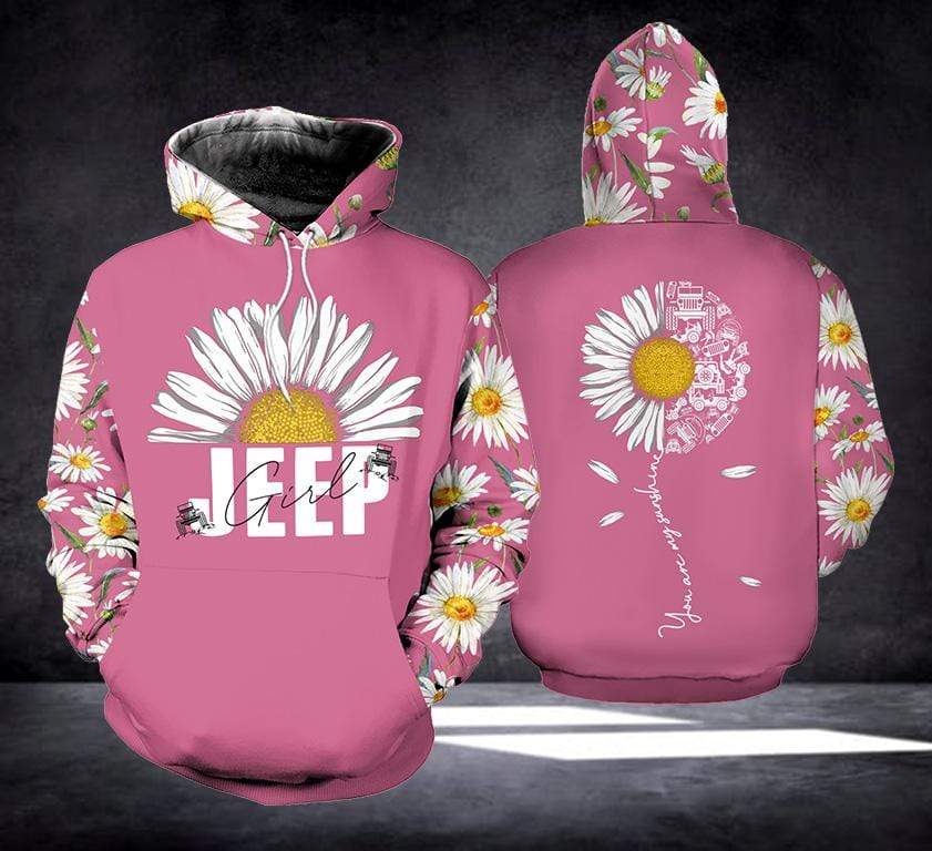 Jeep Girl You Are My Sunshine Pink Hoodie 3D All over print