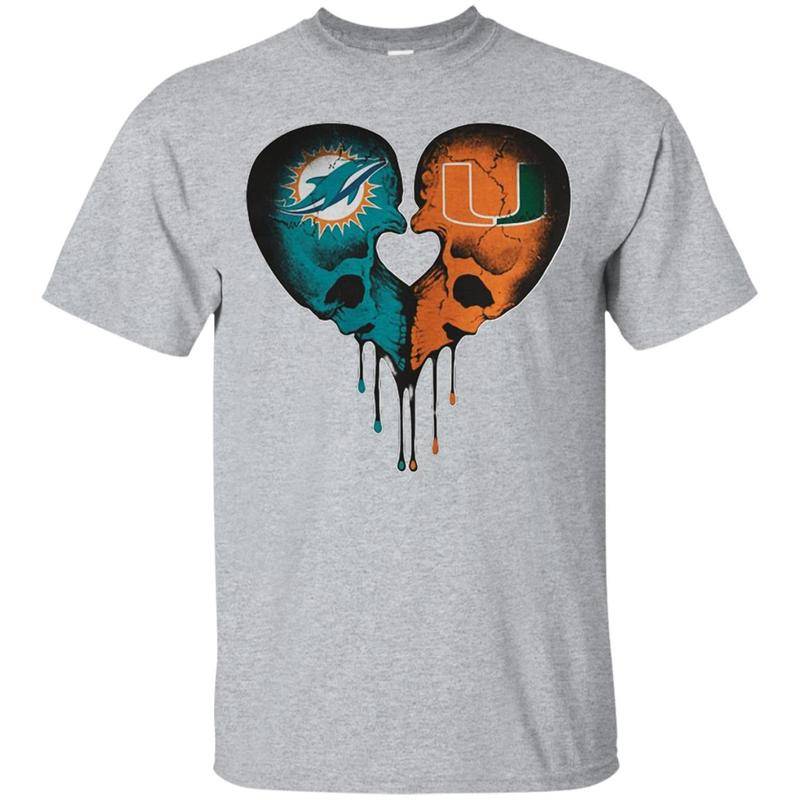 Dolphins Hurricanes Skull Love Shirt