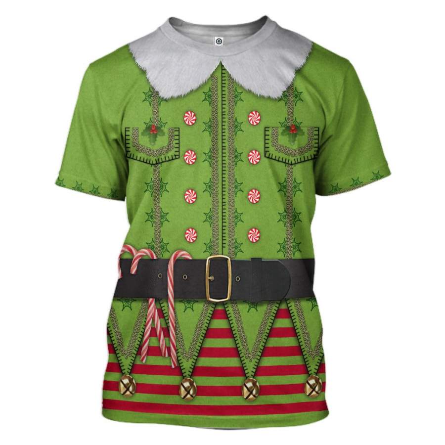 3D Mens Ugly Christmas Elf Custom Tshirt Apparel