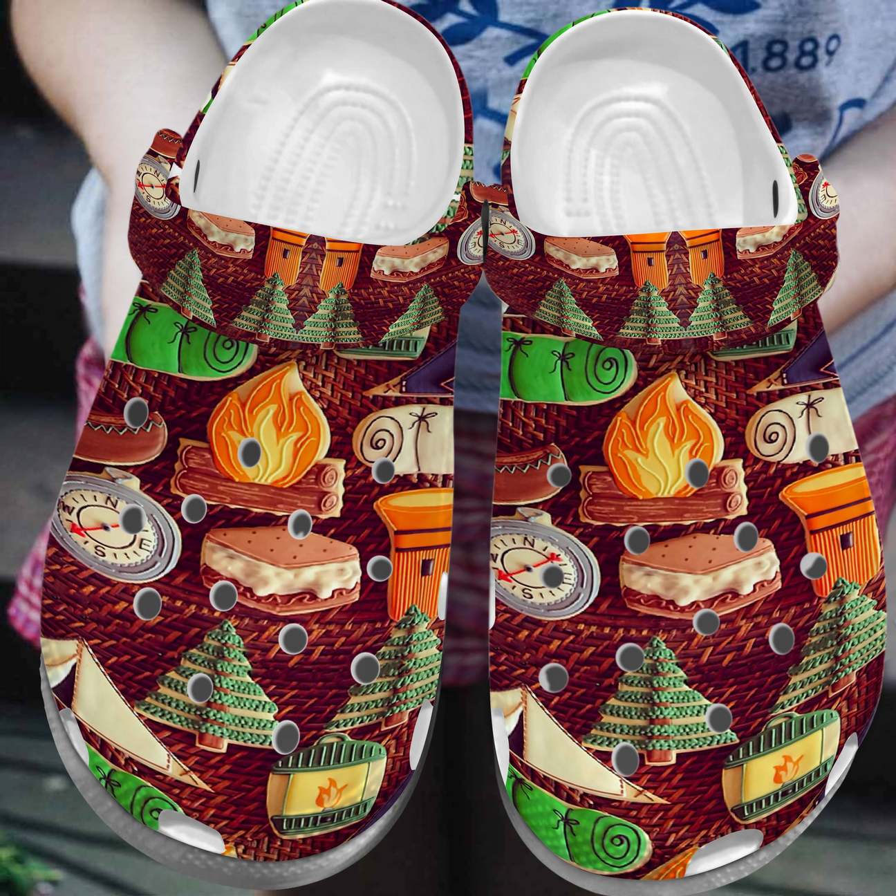 Camping Personalized Clog, Custom Name, Text, Color, Number Fashion Style For Women, Men, Kid, Print 3D Camping Lucky Charm