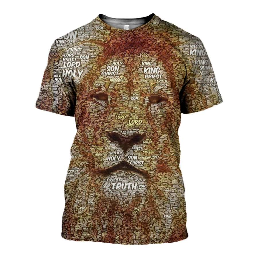 3D All Over Printed Lion Words T-shirt Hoodie ADAL170402