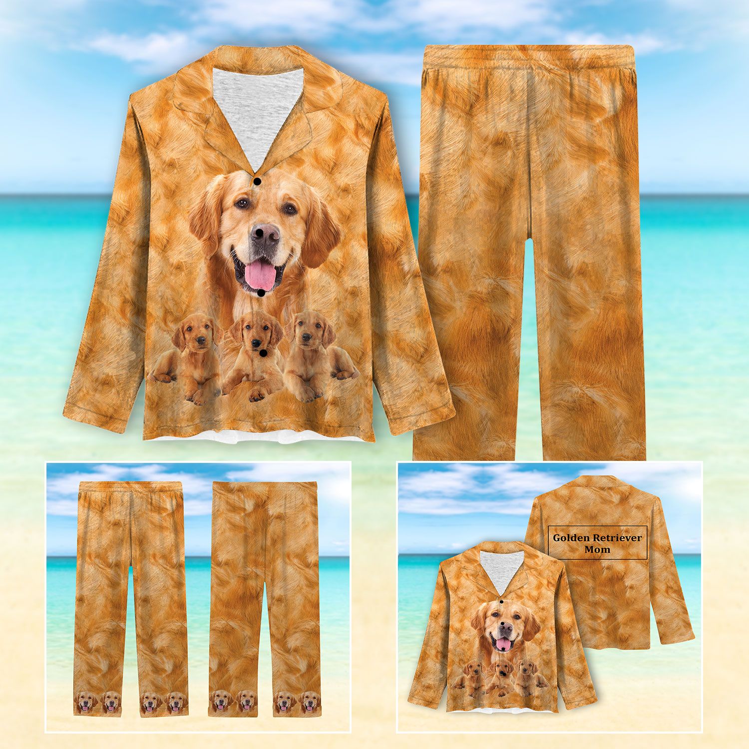 Women’s Long Sleeve Pajama – Golden Retriever Mom D230204