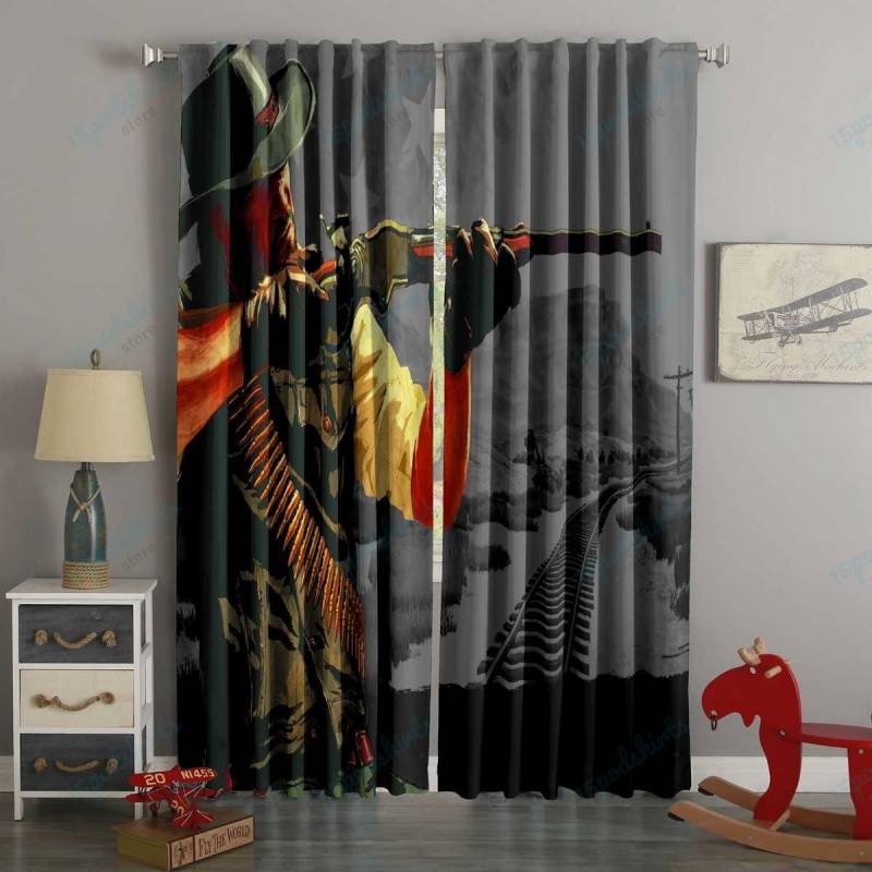 3D Printed Red Dead Redemption Style Custom Living Room Curtains