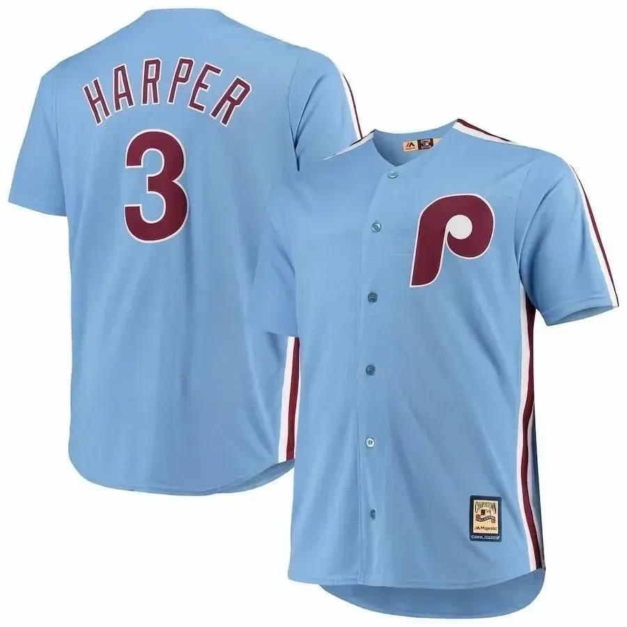 Bryce Harper Philadelphia Phillies Big And Tall Alternate Cool Base Player Jersey – Light Blue