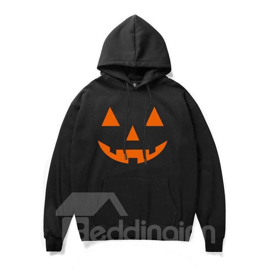 3D Print Lantern Pumpkin Face Halloween Funny Sweatshirt Fashion Hoodie