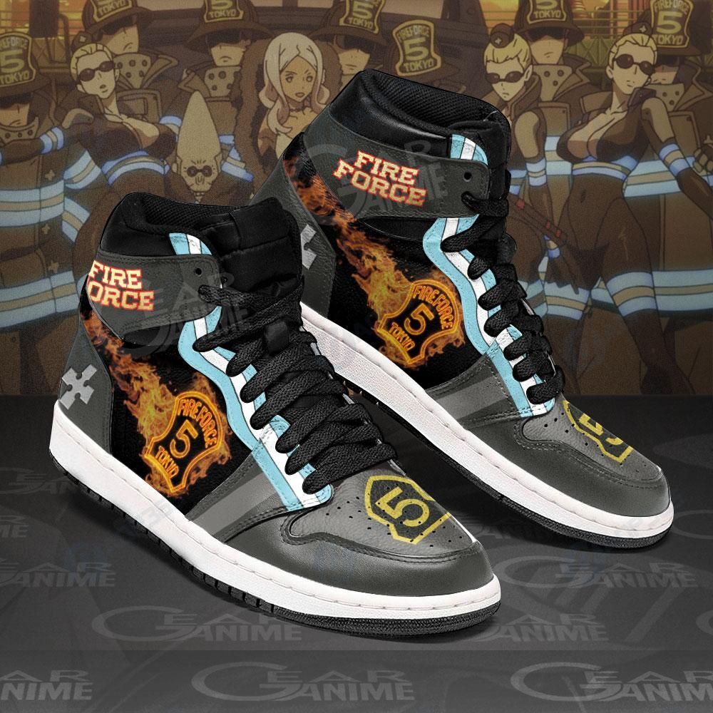 Fire Force Company 5 Sneakers Custom Anime Shoes Air Jordan 13 Shoes Hajd2403250
