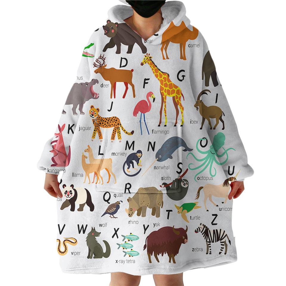 Animal List Swlf1713 Hoodie Wearable Blanket