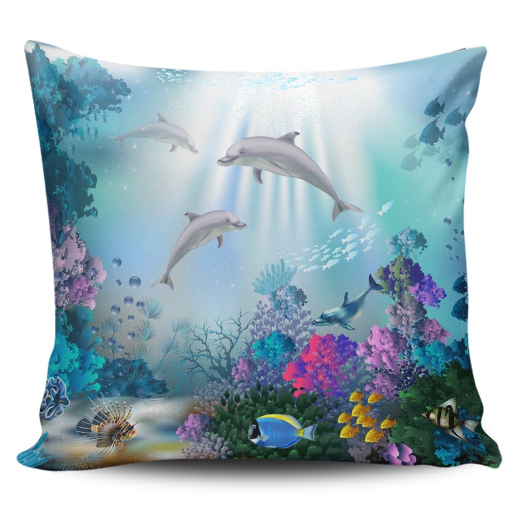 Hawaiian Dolphins Play The Ocean Polynesian Pillow Covers – AH – J4C