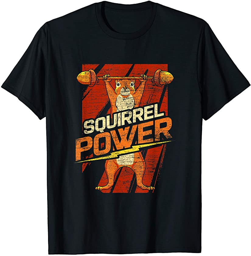 Weight Lifting Animal Workout Squirrel T-Shirt