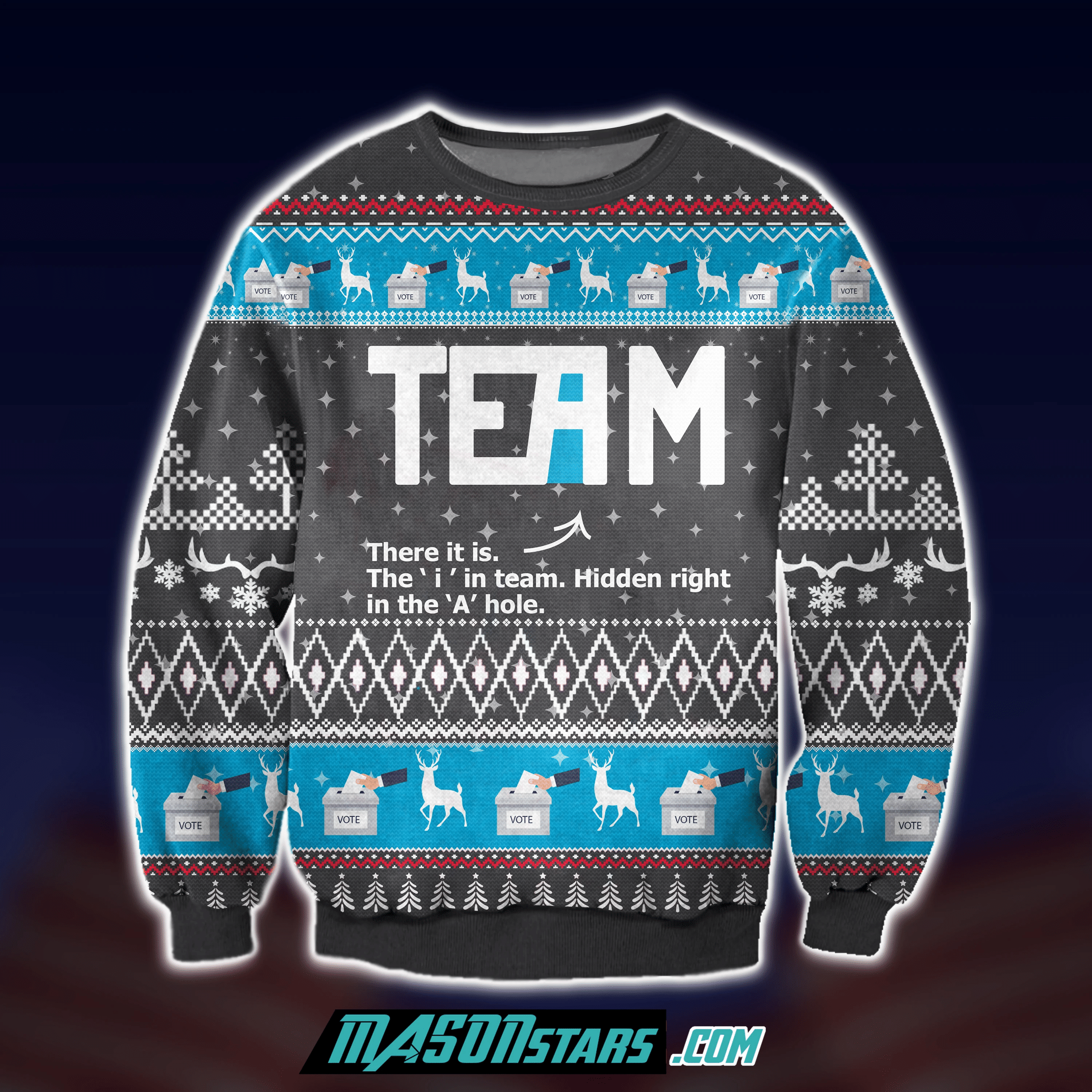 The “I” In Team 3D Print Ugly Christmas Sweater