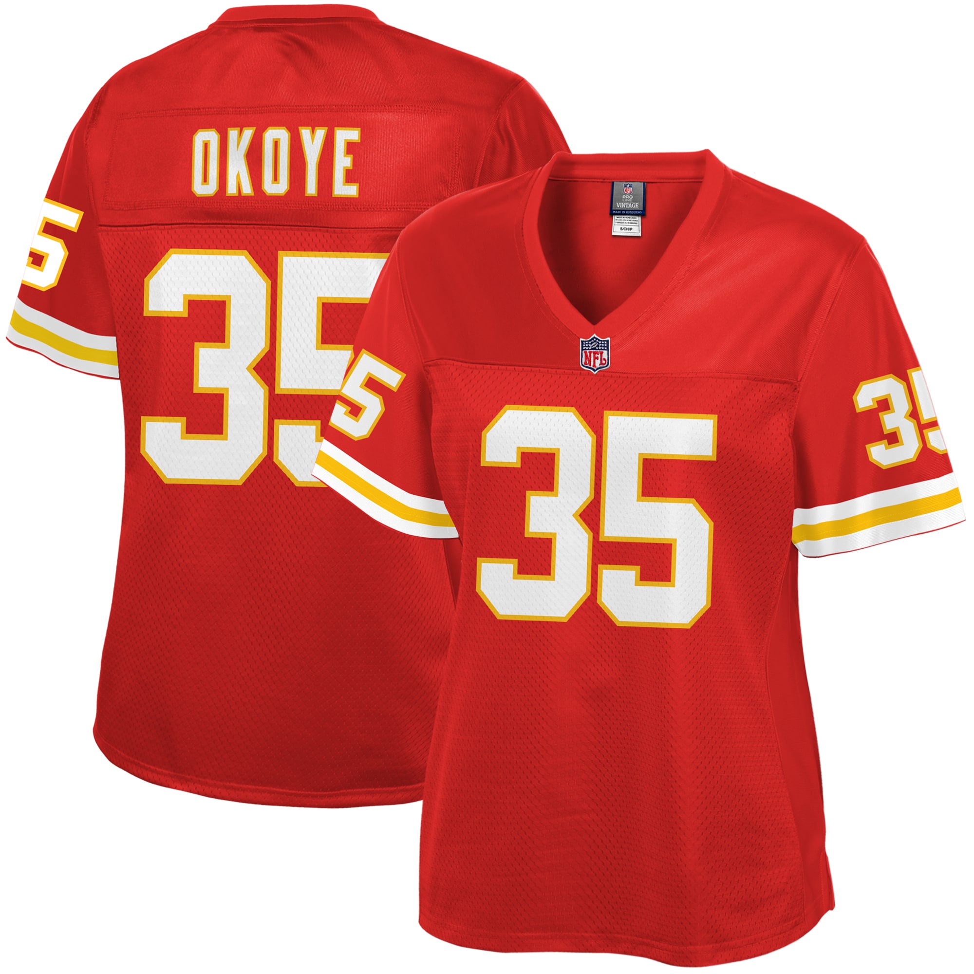 Christian Okoye Kansas City Chiefs NFL Pro Line Womens Retired Player Jersey – Red