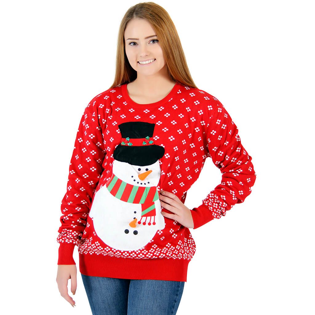 Women’S Snowman Ugly Christmas Sweater