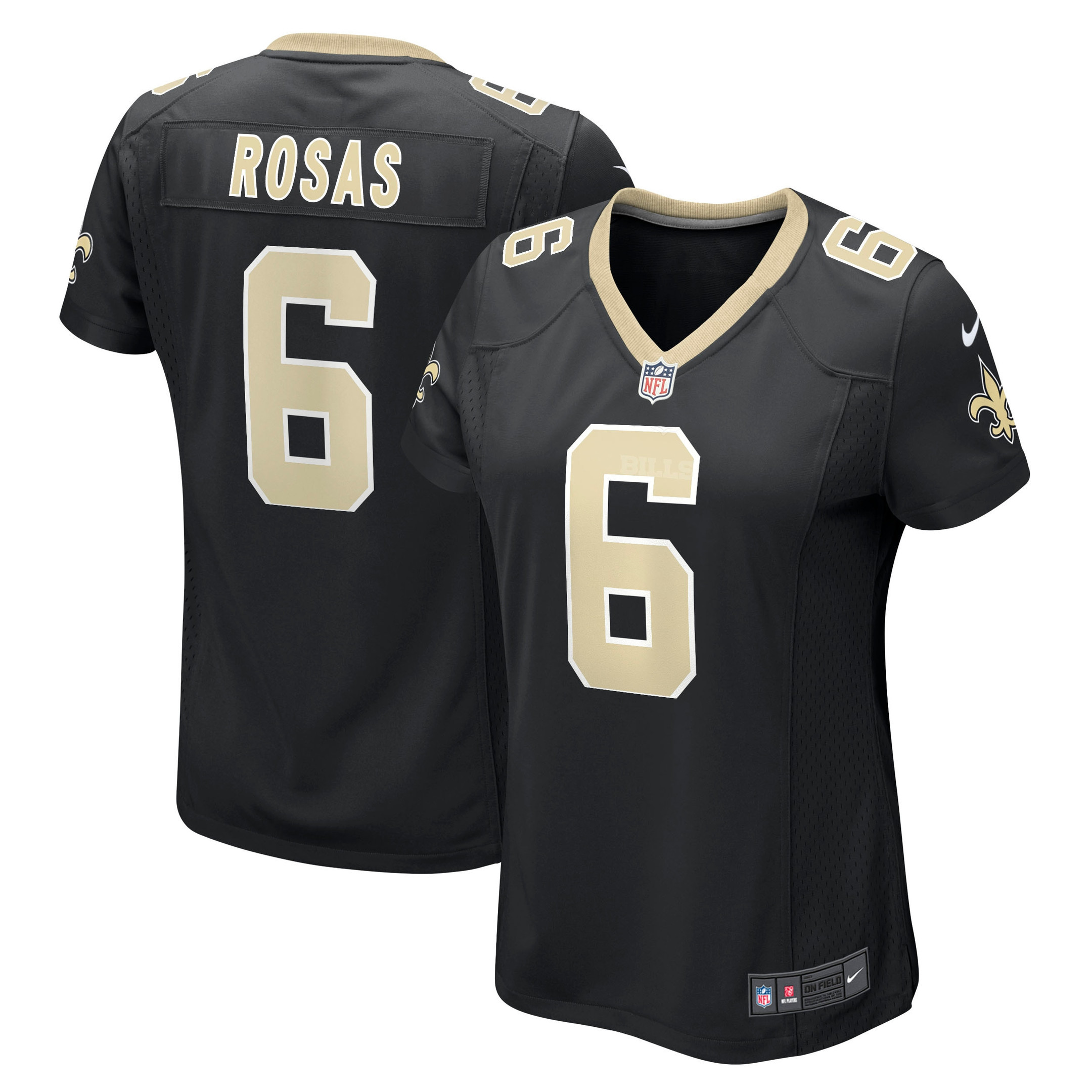 Aldrick Rosas New Orleans Saints Womens Game Jersey – Black NFL