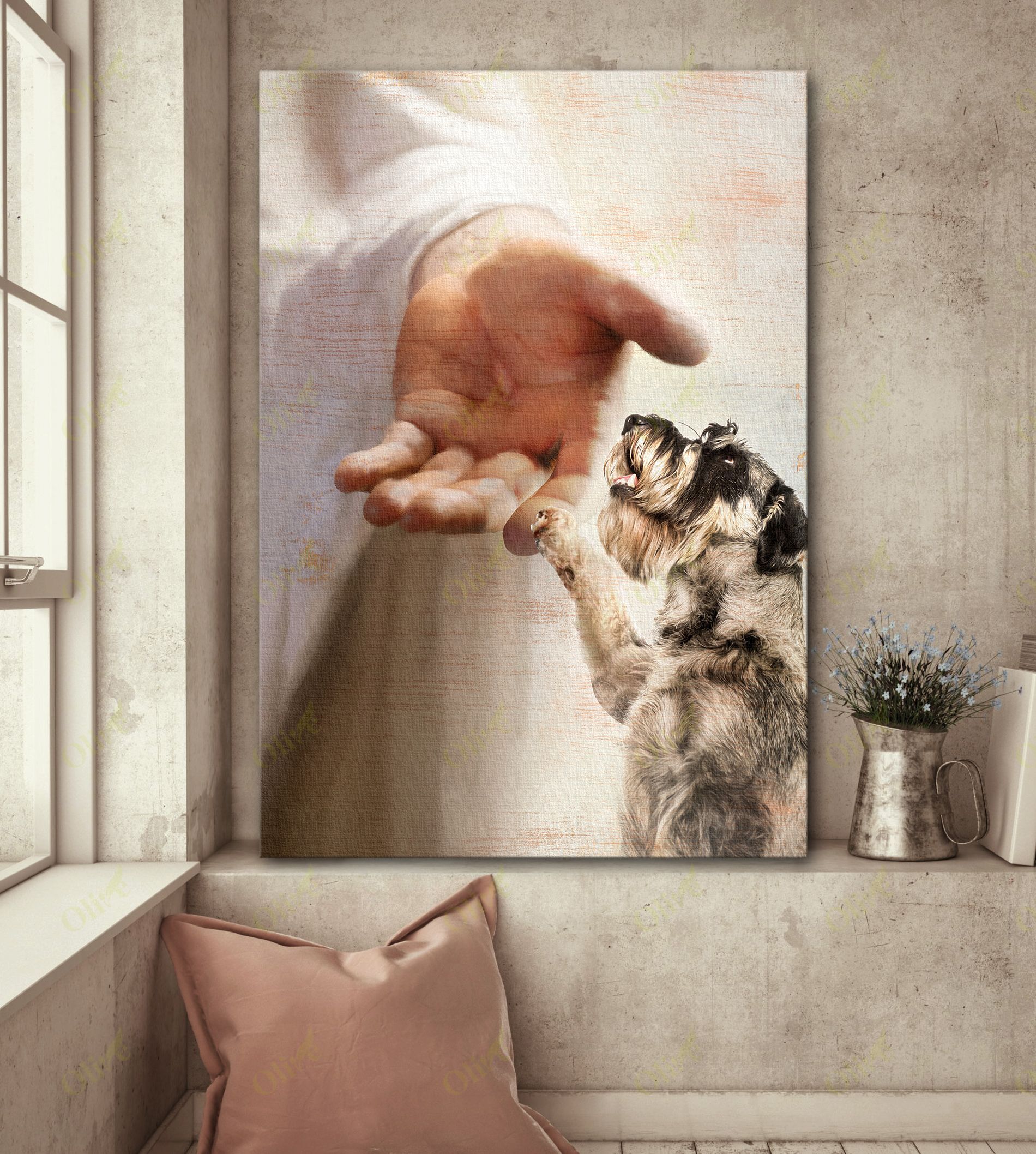 Schnauzer – Take My Hand Canvas And Poster | Wall Decor Visual Art