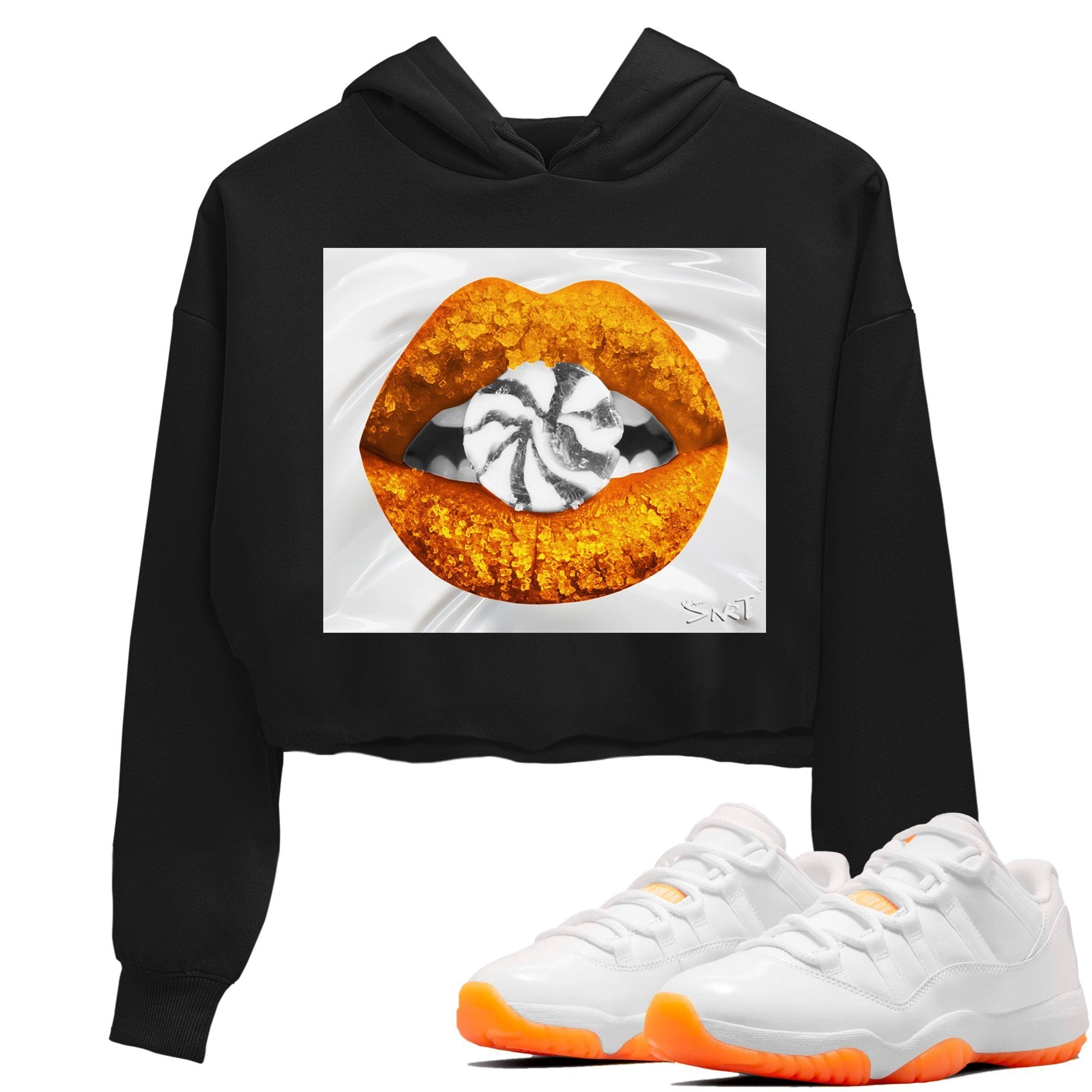 Lips Candy Crop Hoodie – Air Jordan 11 Citrus