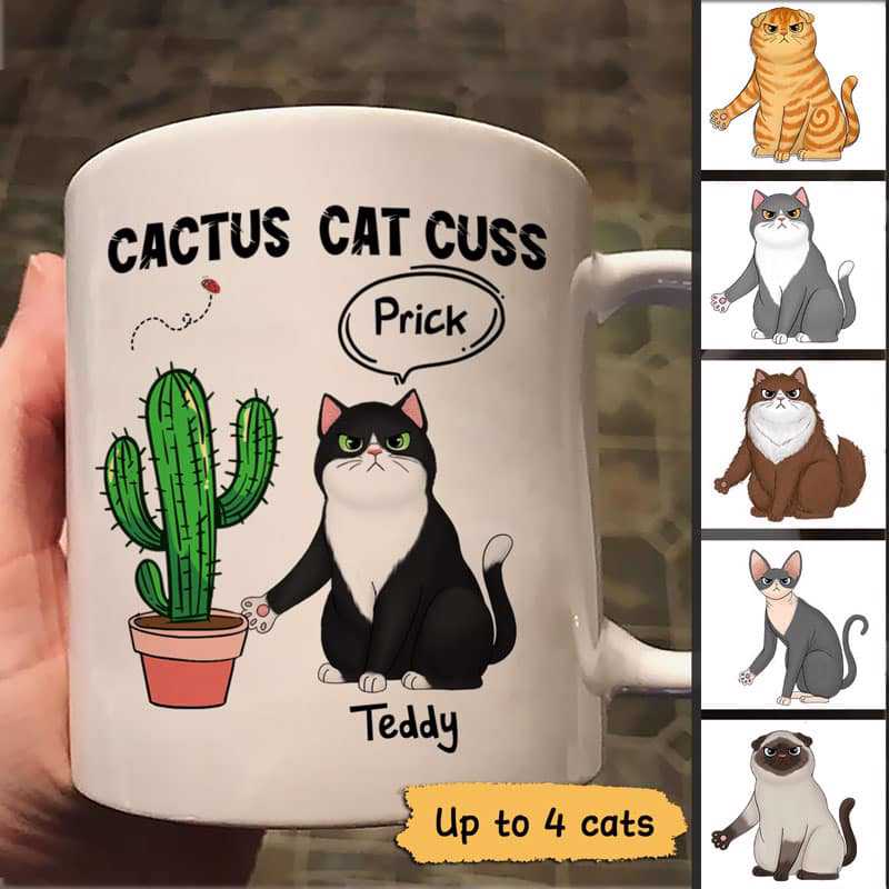 Cactus Cat Cuss Sassy Cats Personalized Mug