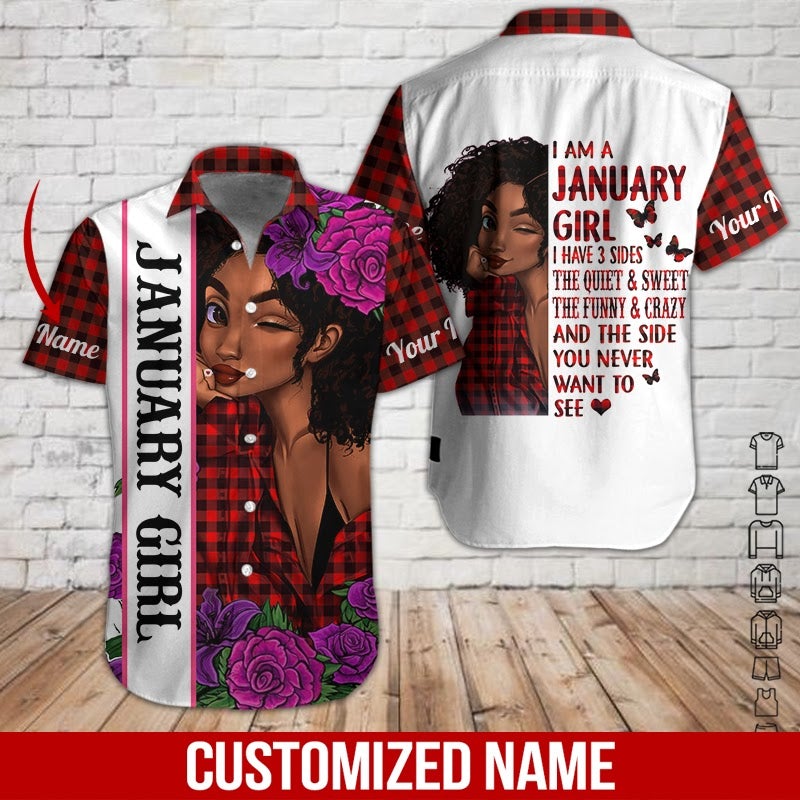 January Girl Custom Name Hawaii Shirt For Men Women Adult Ha88701