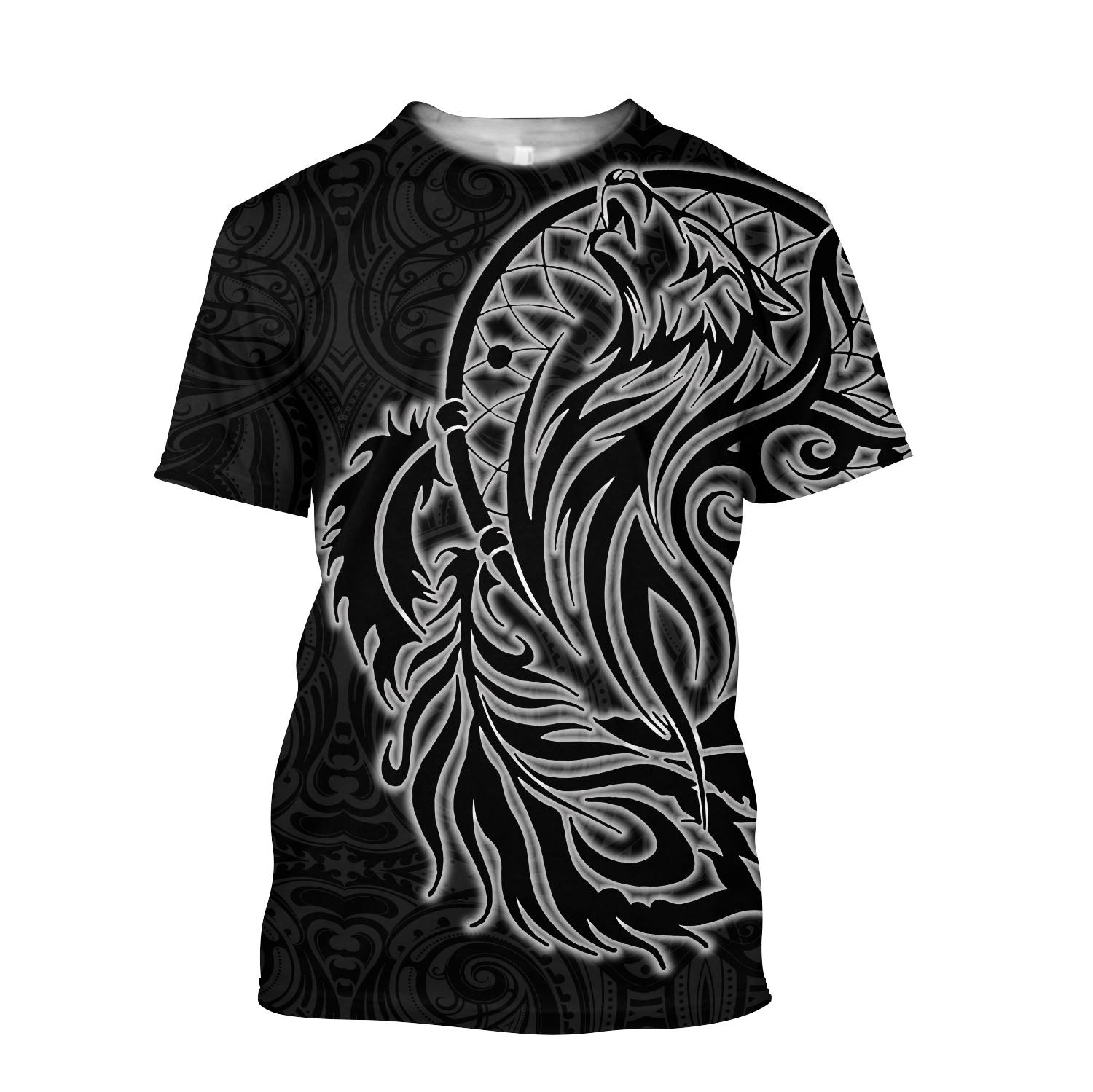Maori dream catcher wolf tattoo 3d all over printed shirt and short for ...