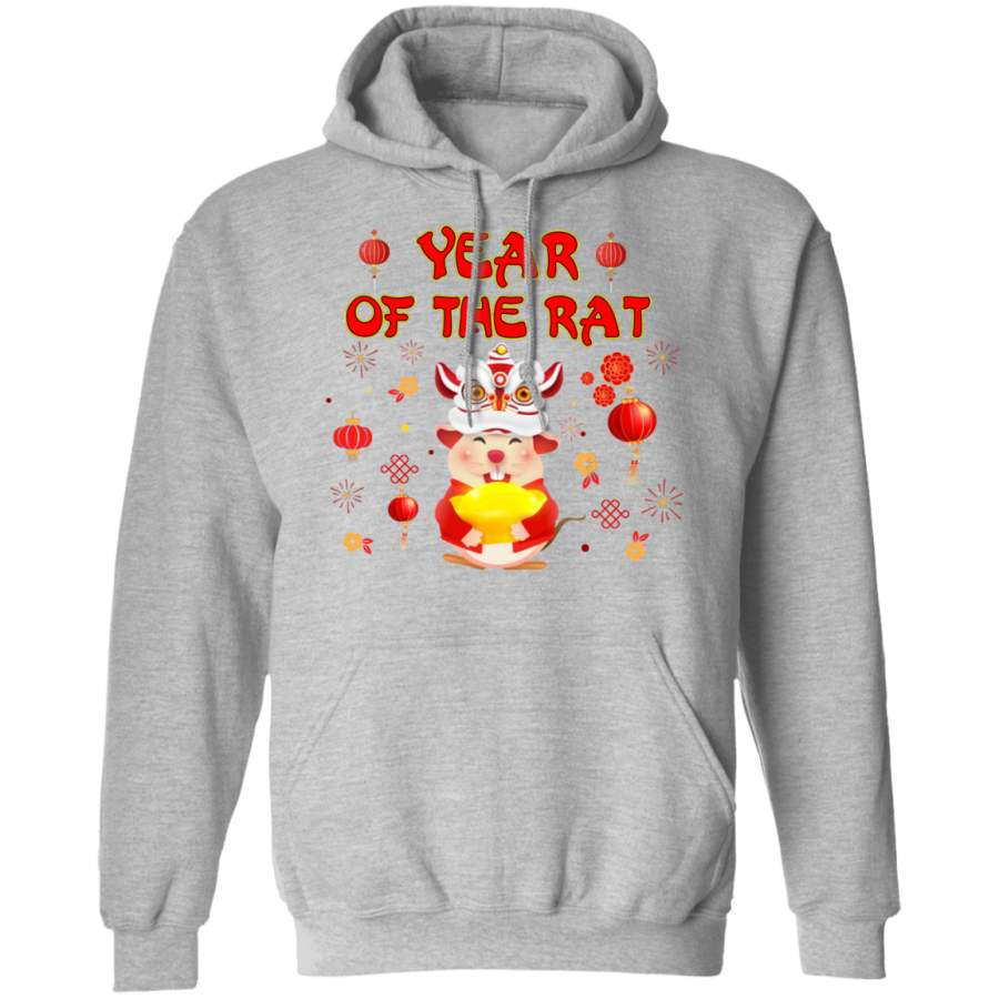 2020 Year of The Rat Lunar Happy New Year Lion Dance Husband Wife Fiance Fiancee Boyfriend Girlfriend New Year 2020 Gifts Pullover Hoodie