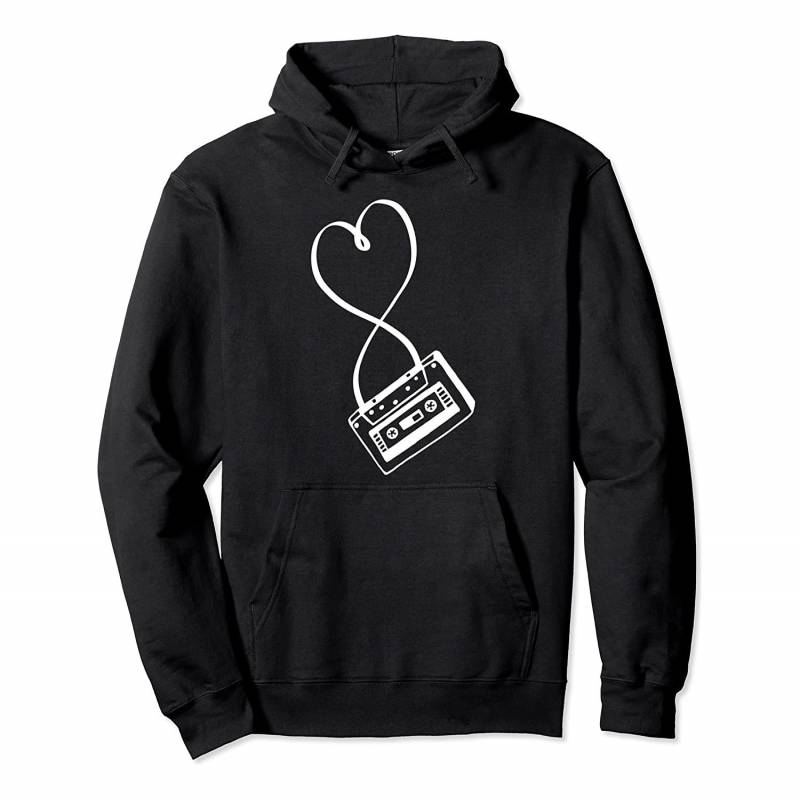 90s Mix Tape Cassette Heart Pullover Hoodie