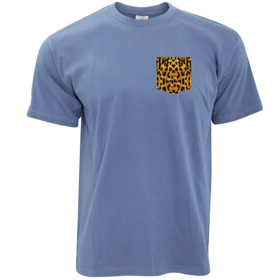 Hipster T Shirt Leopard Print Fake Pocket