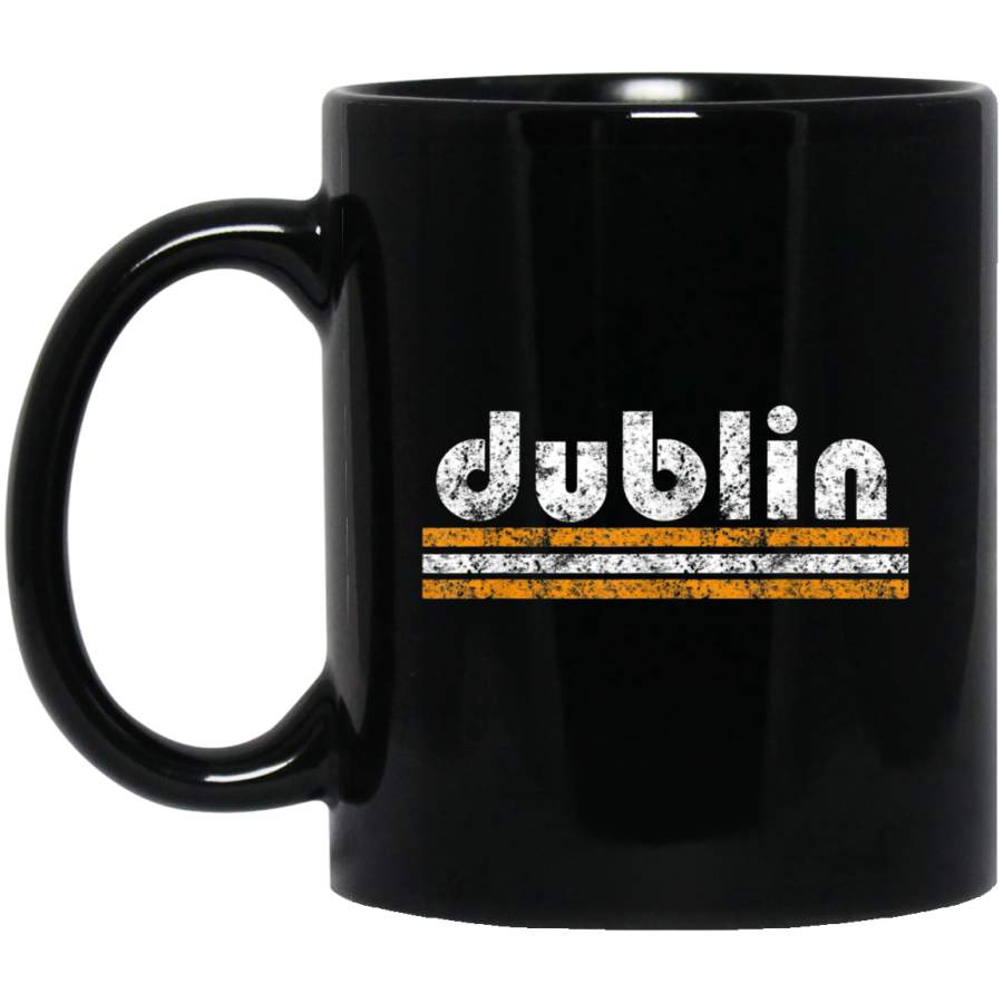 Dublin Ireland Retro Mug Three Stripe Weathered Vintage