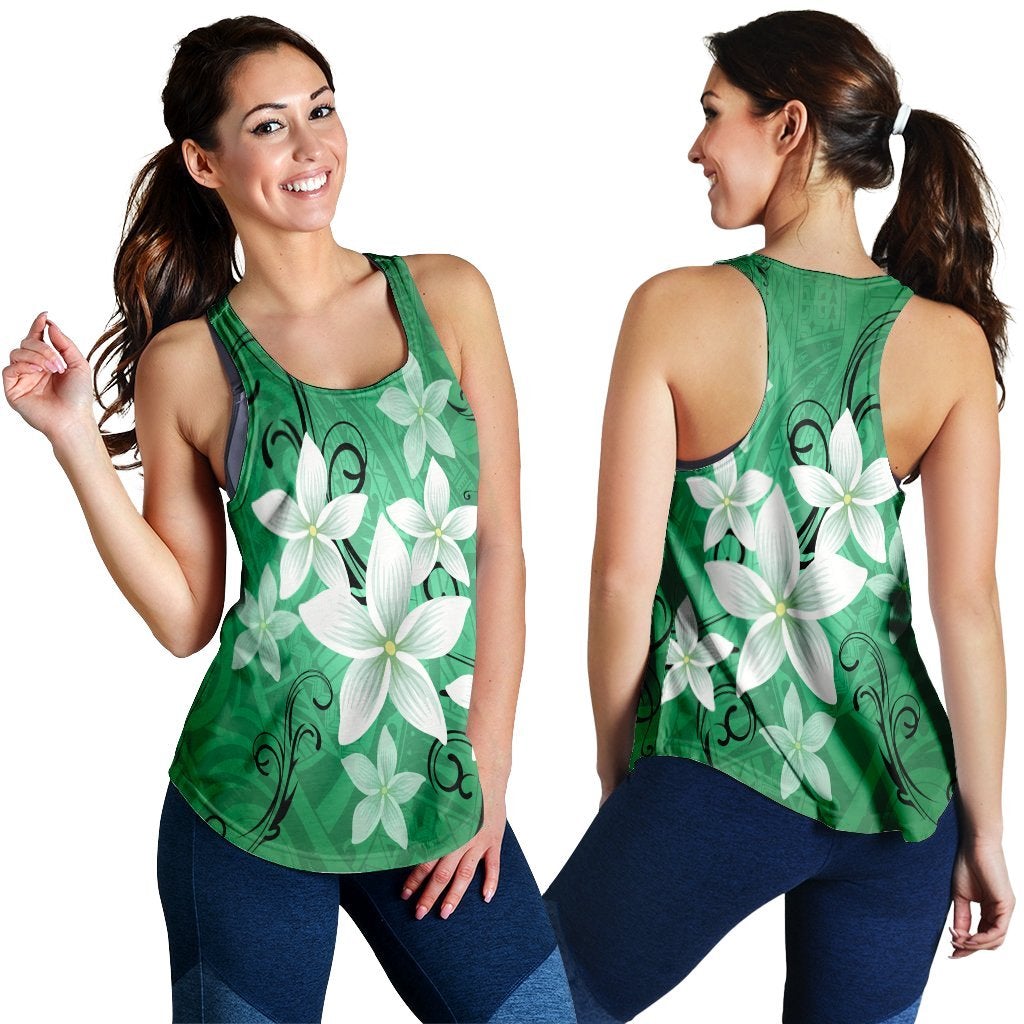 Hawaii Plumeria Polynesian Racerback Tank Green Ha21573