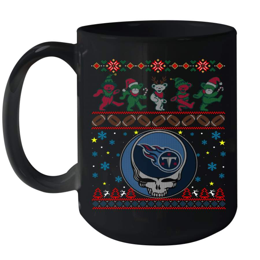 Tennessee Titans Christmas Grateful Dead Jingle Bears Football Ugly Sweatshirt Mug 15oz