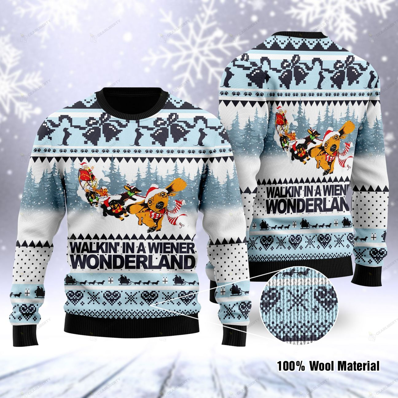 Walkin’ In A Wiener Ugly Christmas Sweater | Unisex | Adult | Us1068