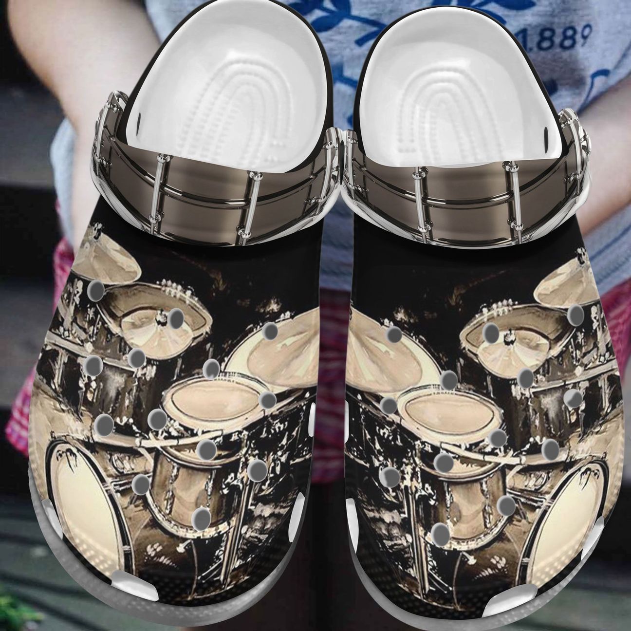 Drum Personalized Clog, Custom Name, Text, Color, Number Fashion Style For Women, Men, Kid, Print 3D Drum Set