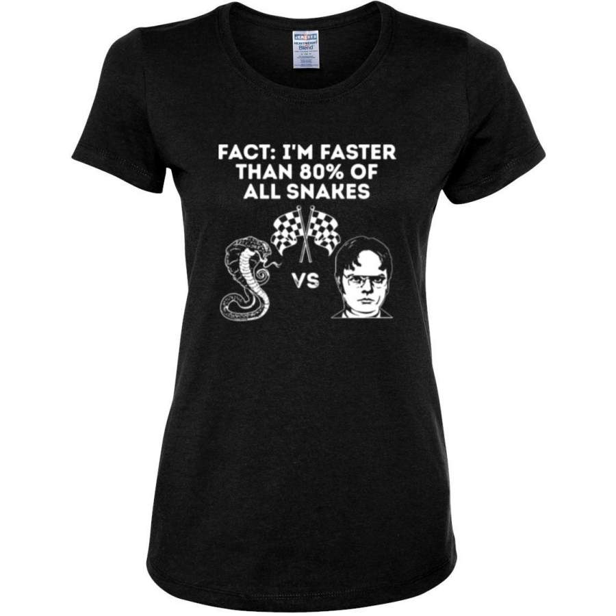 Fact: I’m Faster Than 80% Of All Snakes White Pop Culture Womens Graphic T-Shirt