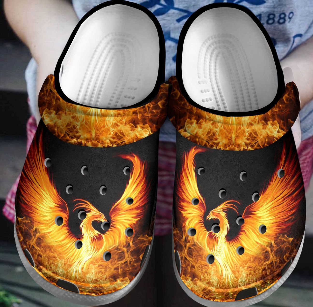 Phoenix Fire Personalized Clog, Custom Name, Text, Color, Number Fashion Style For Women, Men, Kid, Print 3D