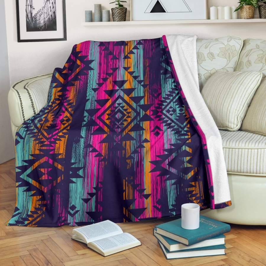 Native Tribal Aztec Pattern Print Blanket