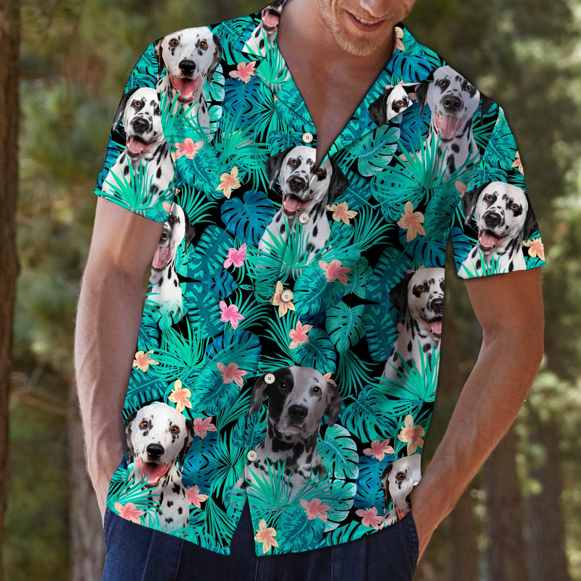 Dalmatian Tropical Hawaii Hawaii Aloha Shirt For Dog Lover Ha71331