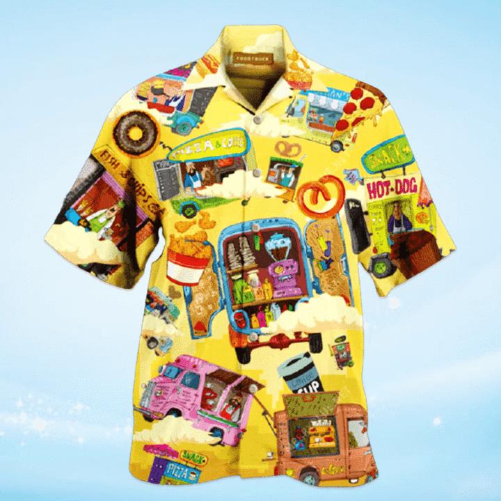 Colorful Food Trucks Yellow Aloha Hawaii Shirts For Men Women Ha90052