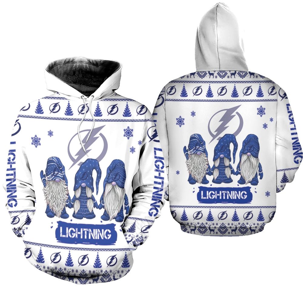 Christmas Gnomes Tampa Bay Lightning Ugly Sweatshirt Christmas 3D Hoodie