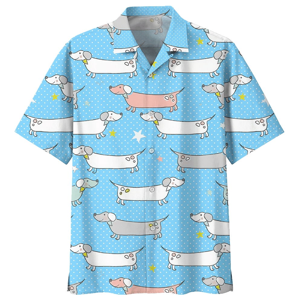 Dachshund Blue High Quality Unisex Hawaii Shirt For Men And Women Ha68951