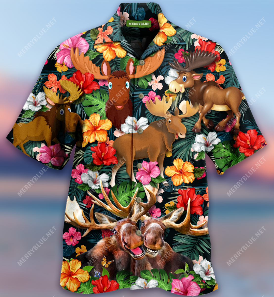 Happy Moose Aloha Unisex Hawaii Shirt Ha88684