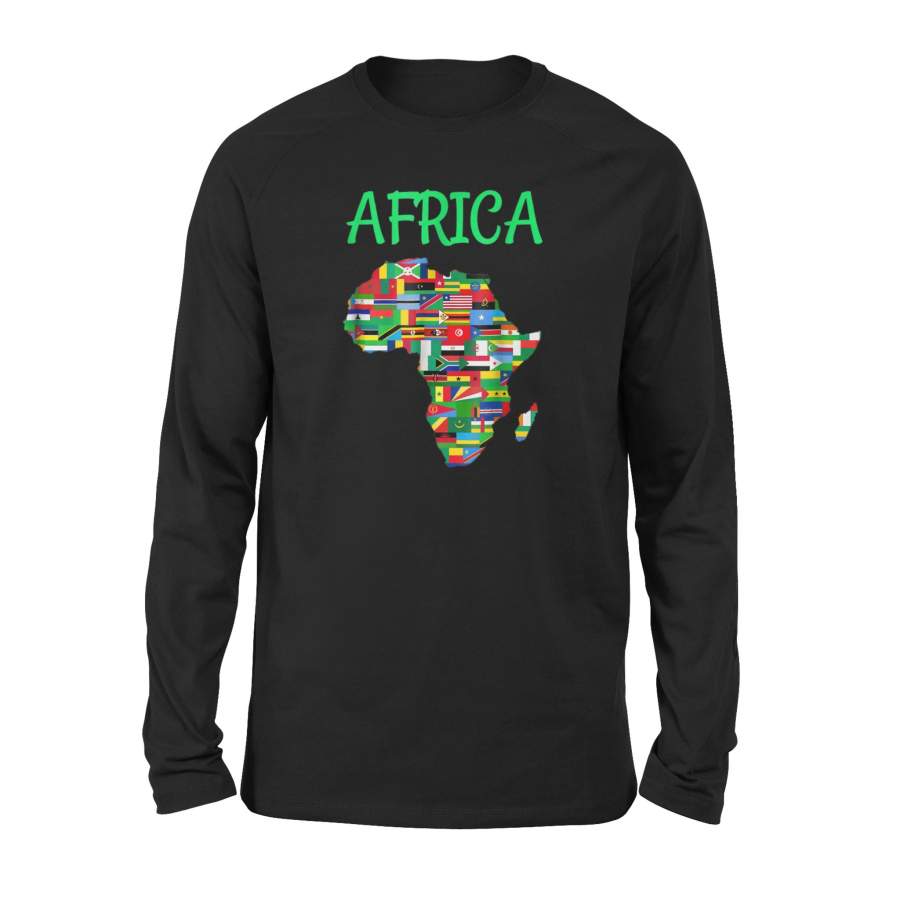 African American Africa Flag Map Premium Long Sleeve T-Shirt