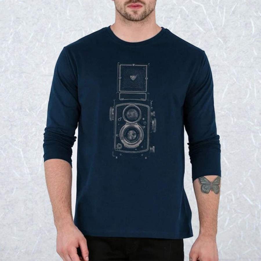 Vintage Click Full Sleeve T-Shirt Summer Fashion T-Shirt T Shirts For Men Motorcycle Addict Cheap T Shirt Printing T-Shirt Men Causal T Shirt