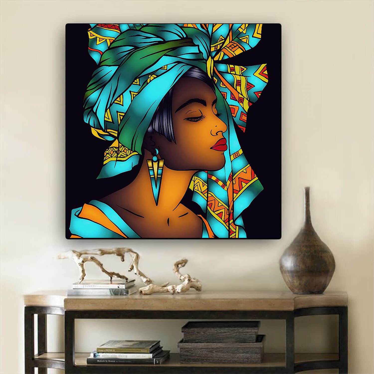 African American Framed Wall Art Melanin Queen Art Black History Canvas Art Living Room Decor