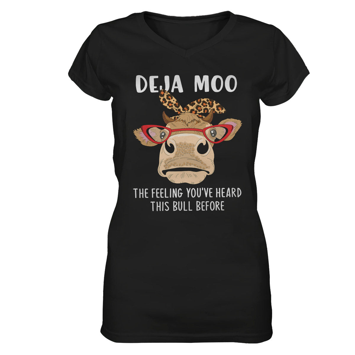 Deja Moo Funny Cow Shirt, Best Cow Gift For Cow Lovers Women V-Neck T-Shirt