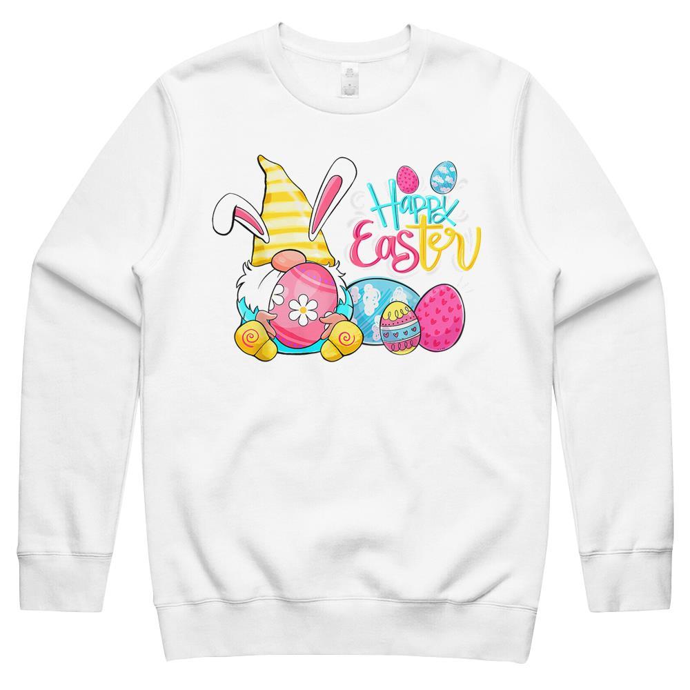 Bunny Gnome Rabbit Eggs Hunting Happy Easter Day Funny Gifts Crewneck Sweatshirt