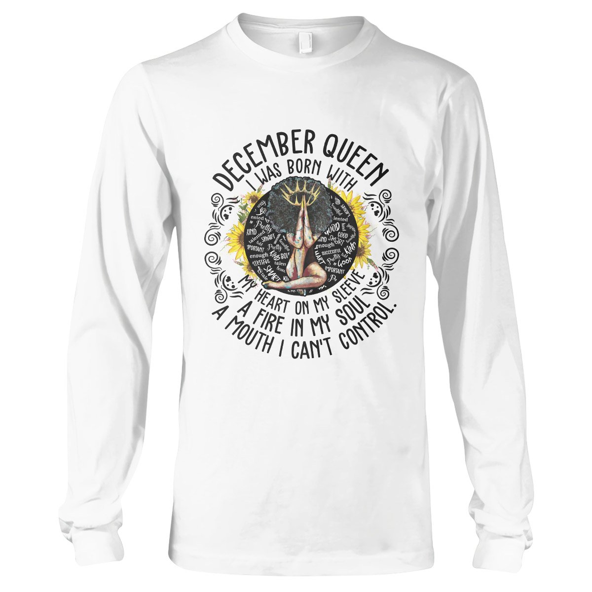 December Black Queen My Heart On My Sleeve Ez07 2809 Long Sleeve T-Shirt