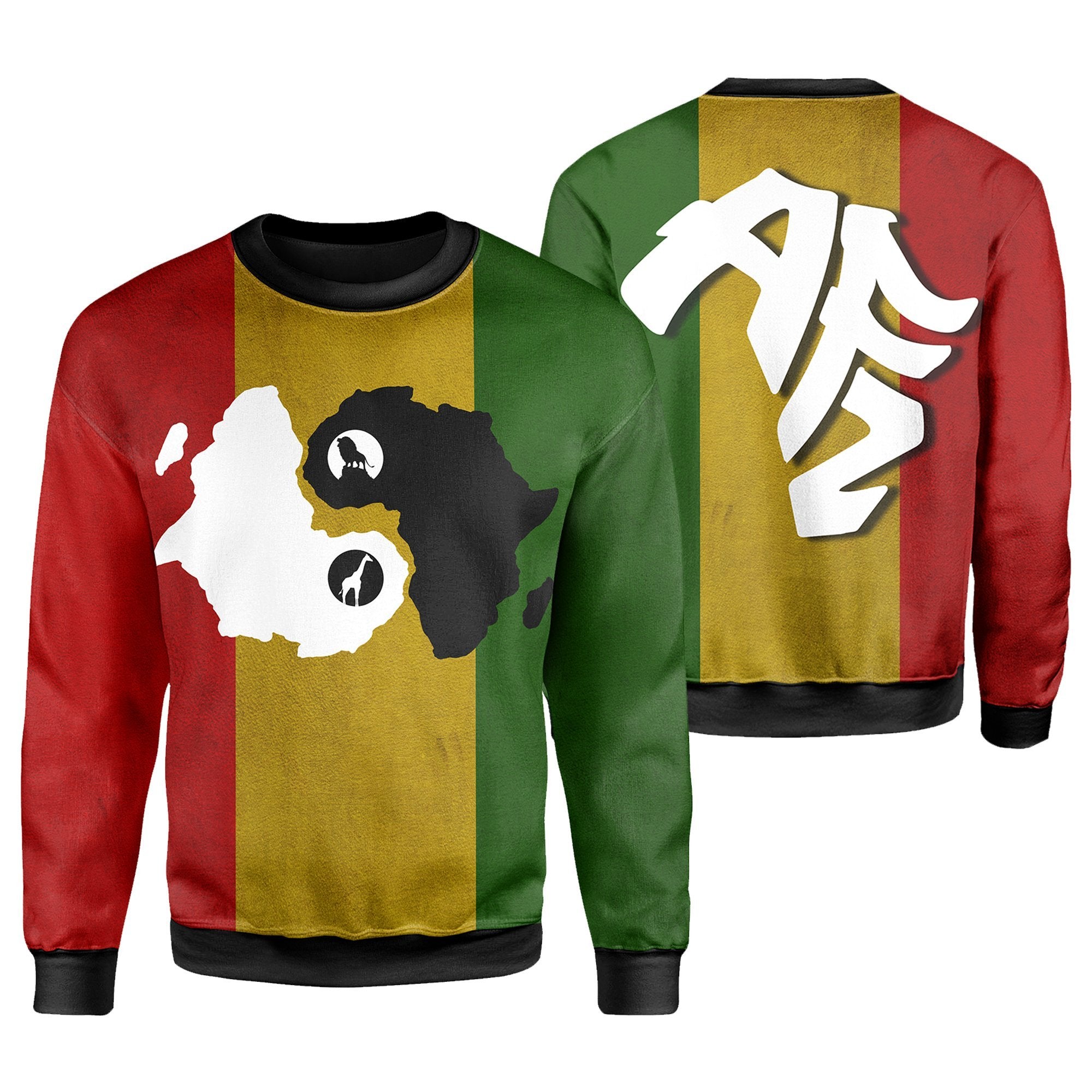 Wonder Print Shop Sweatshirt – Yin Yang African Map Sweatshirt