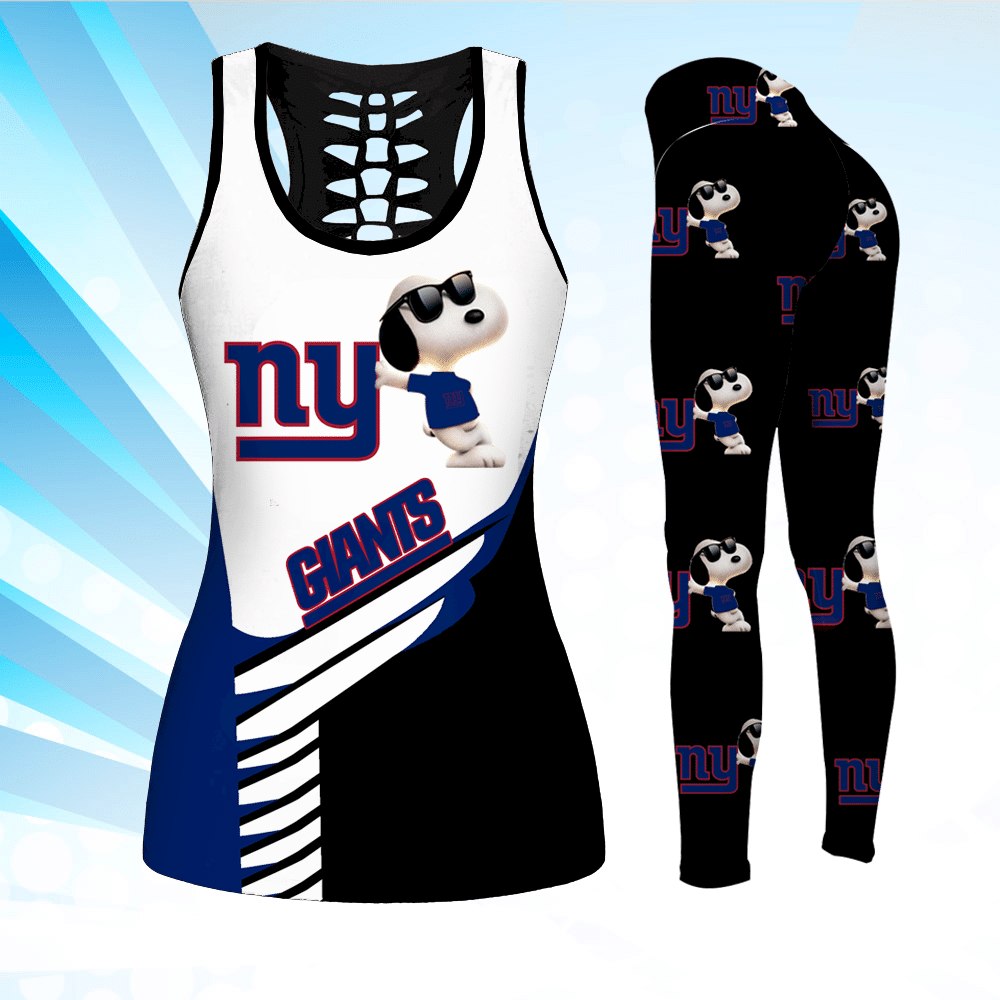 Combo New York Giants Snoopy Hollow Tanktop Leggings Set Outfit V1630