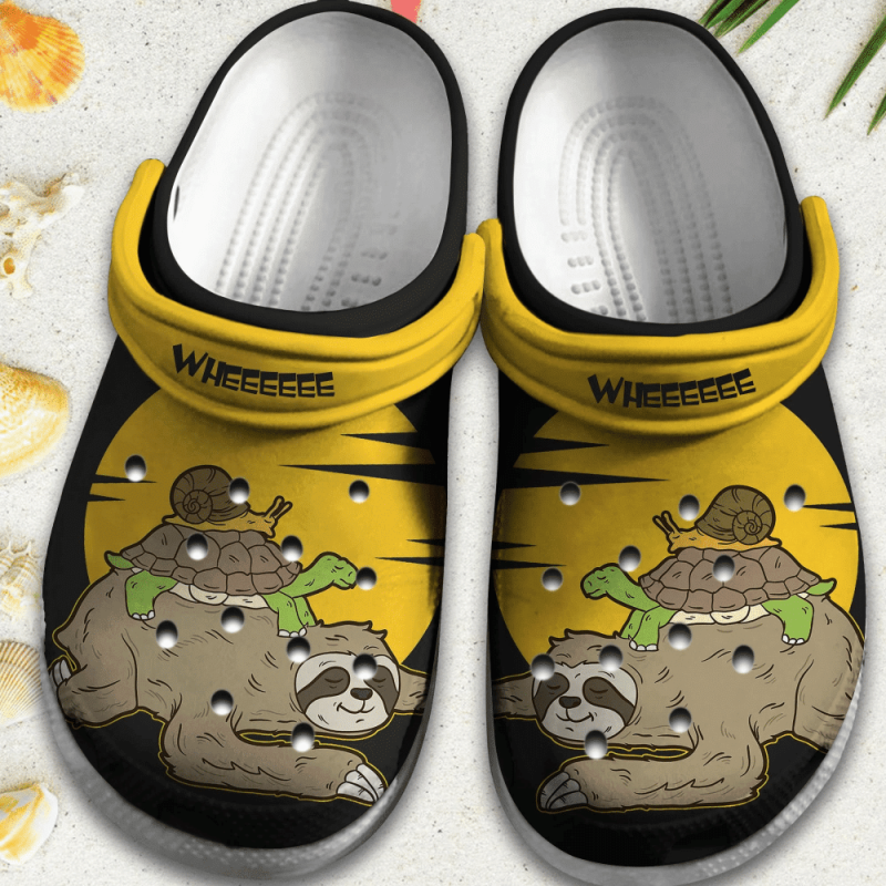 Sloth Turtle Snail Wheee Gift For Lover Rubber clog Shoes Comfy Footwear